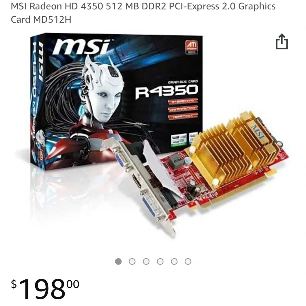 MSI Radeon HD 4350 512MB DDR2 PCI-Express 2.0 Graphics Card